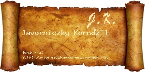 Javorniczky Kornél névjegykártya