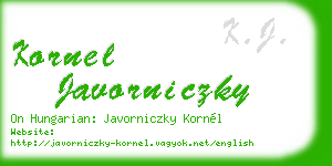 kornel javorniczky business card