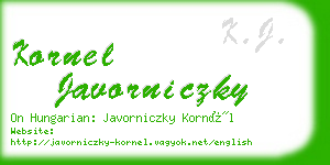 kornel javorniczky business card